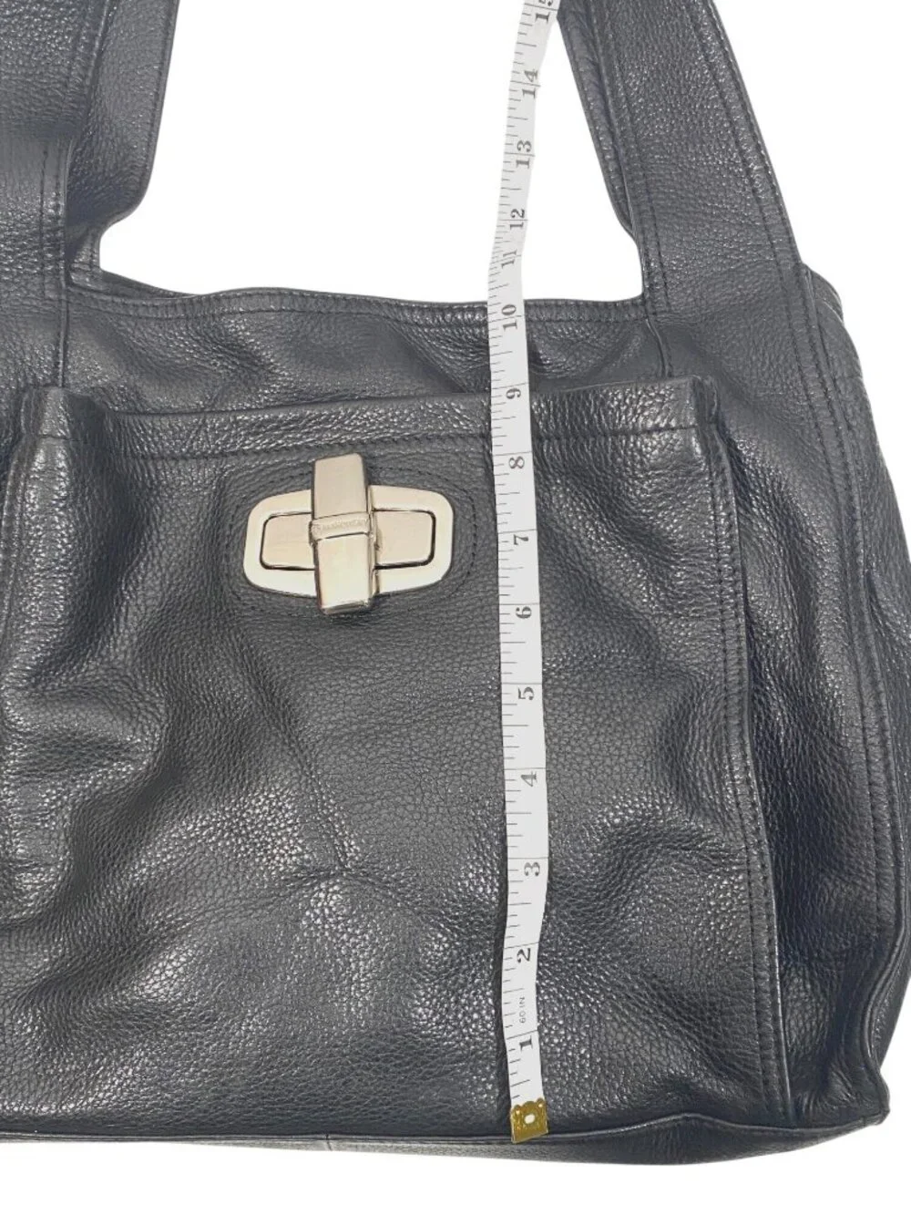 B. Makowsky Y2K Black Hobo Shoulder Bag buttery soft pebbled leather Turn Lock